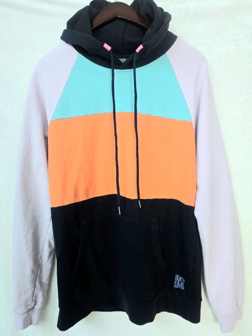 Scotch & Soda Hoodie Beach Freak Colorblock Sweatshirt Size Large Beach Surf